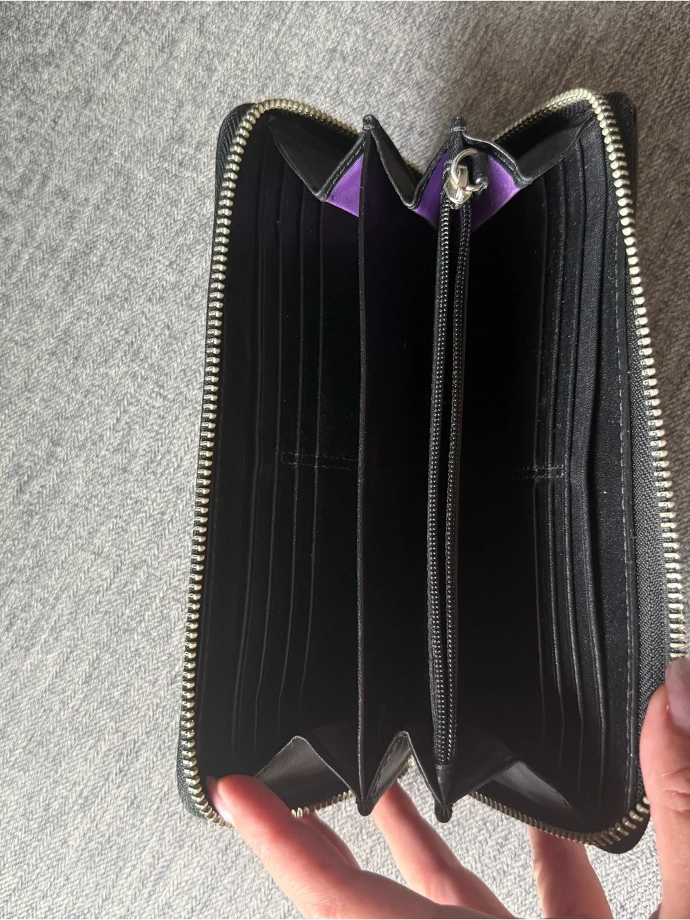 Coach Black Leather Zip-Around Continental Wallet - Picture 4 of 4